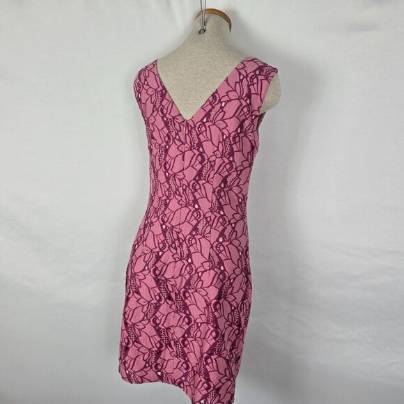 PIT Amsterdam Dress Women's 4 Pink Embroidered Sleeveless Mini Back Zipper NWT - Picture 13 of 14